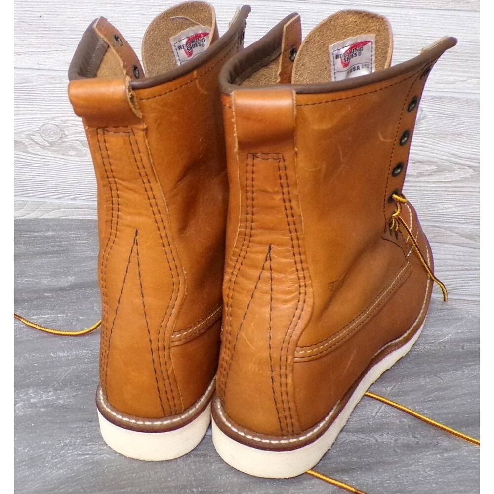 Vtg Red Wing Boots 10.5C Leather Moc Toe 10877 8” Heritage Made in USA New FLAG - Picture 7 of 16